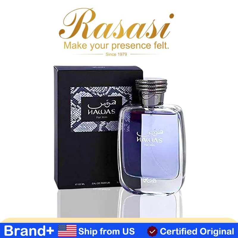 RASASI Hawas per Uomo Eau De Parfum Spray 100ML Profumo Arabo a Lunga Durata Profumo Premium Colonia Naturale Profumo Arabo