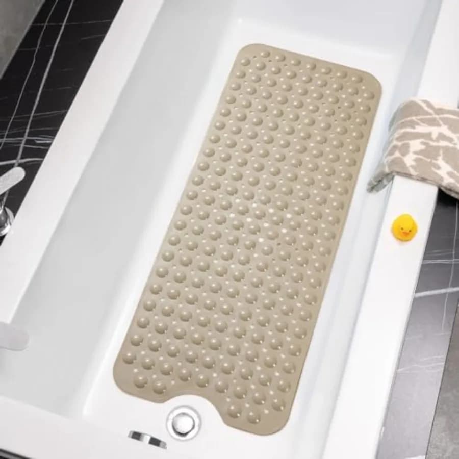 Bathtub Mats for Shower Tub Non-Slip Bath Mat 39 x 16 Inch Extra Long Shower Mat, Bath Tub Mat for Bathroom with Machine Washab