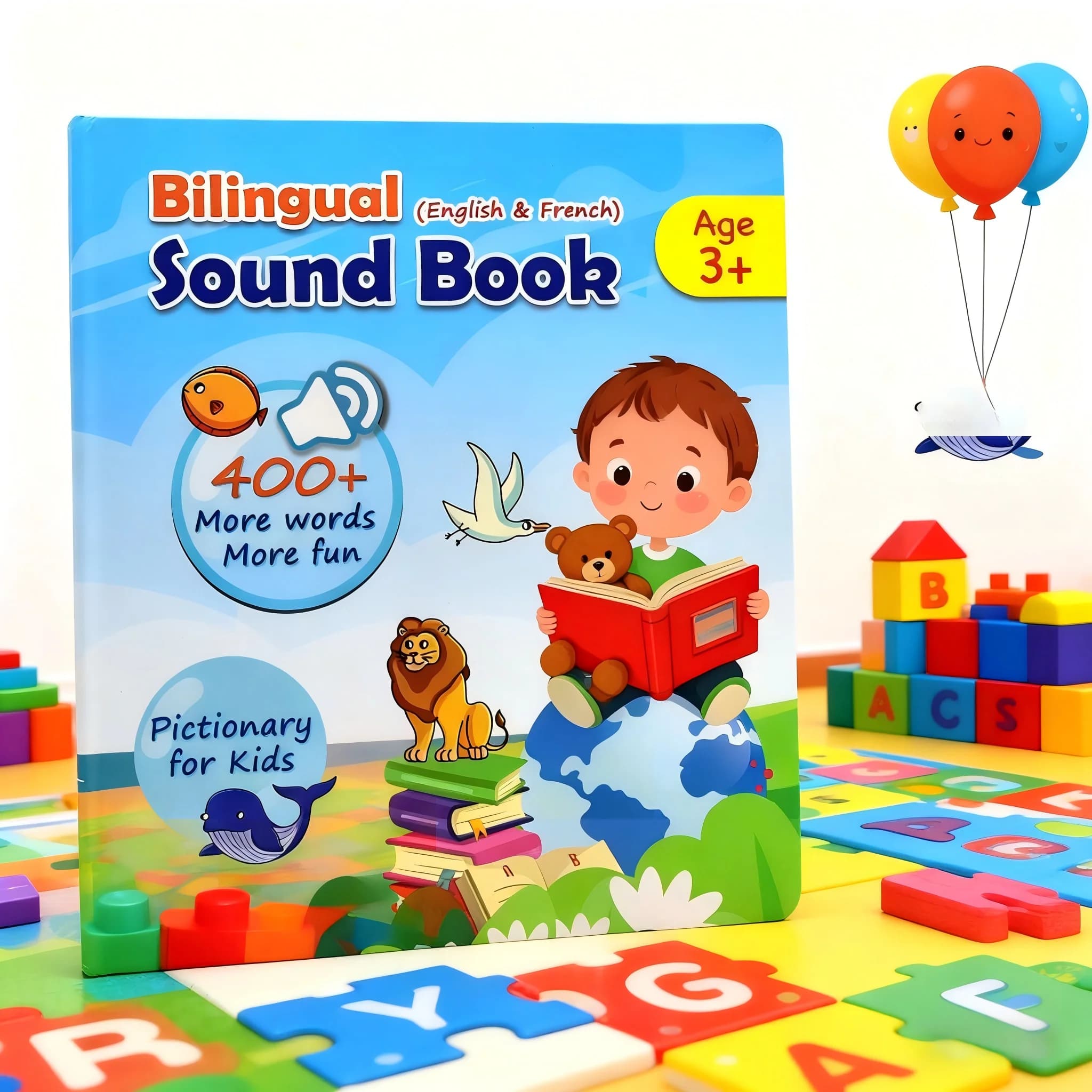 Macchina per l'apprendimento del libro sonoro bilingue dell'inglese francese Libri elettronici touch Libro elettronico per bambini in inglese francese Giocattolo educativo parlante