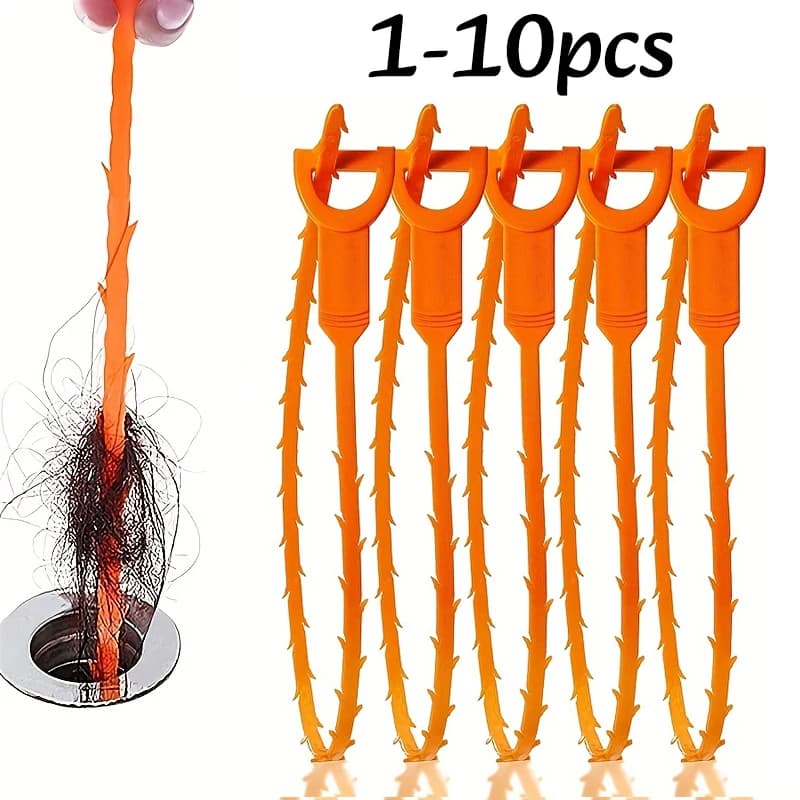 1-10 Pezzi Disotturatore per Scarichi, Strumento per la Pulizia di Tubi di Scarico, Rimuovi Capelli da Bagno e Doccia, Detergente Domestico per Drenaggio