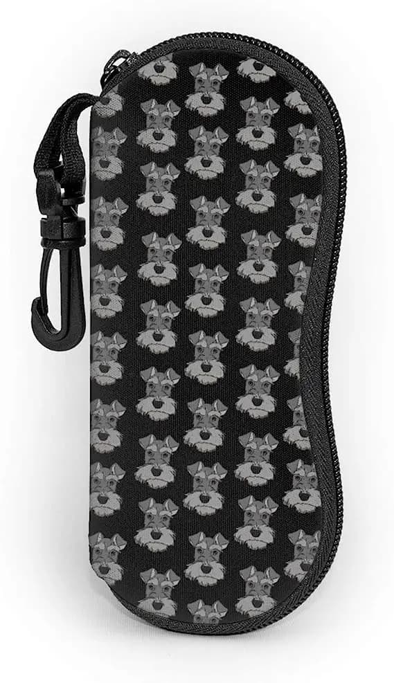 Elegante e adorabile custodia per occhiali per cani Mini Schnauzer custodia morbida portatile per occhiali da vista custodia antigraffio per occhiali da sole e occhiali da vista regalo