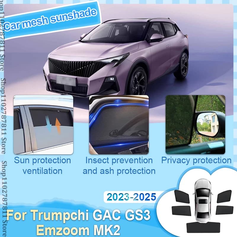 Per Trumpchi GAC GS3 Emzoom MK2 2023 2024 2025 Magnete Auto Parasole Parabrezza Anteriore Tenda Finestrino Laterale Ombra Maglia Accessori