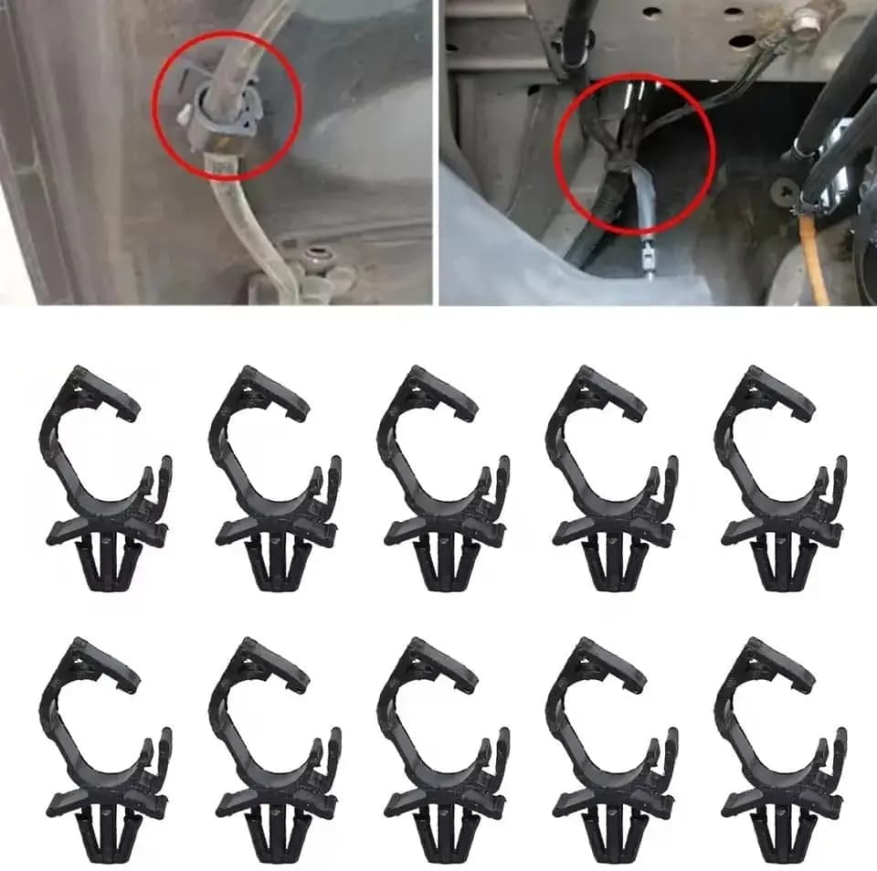 10Pcs Car Wiring Harness Fastener Route Fixed Retainer Clip Corrugated Pipe Tie Wrap Cable Clamp Oil Pipe Beam Line Hose Bracket