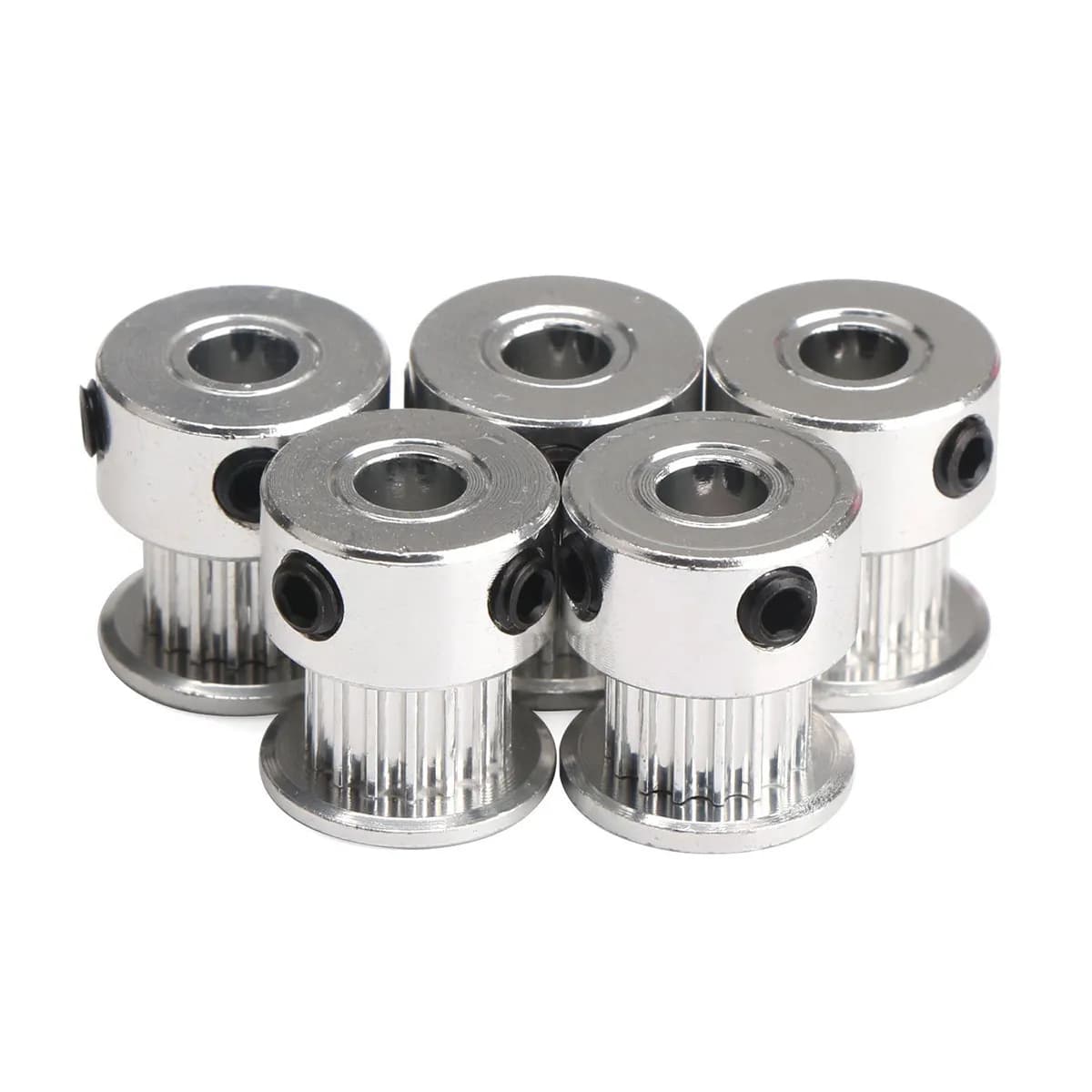 5 pcs Gt2 Timing Pulley 20 Teeth 8Mm Bore Aluminum For 3D Printer Reprap Mendel Belt Drive System Compatible With 2Gt