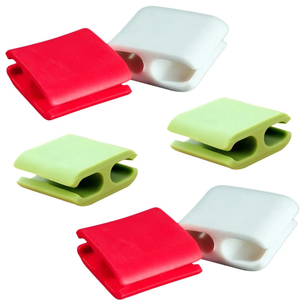 6 Pezzi Clip in Silicone per Gestione Cavi, Supporto Adesivo per Cavi di Alimentazione, Organizzatore per Cavi da Scrivania per Uso Domestico e Ufficio