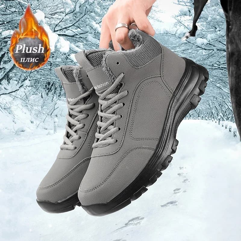 ELUVA Stivali da neve da uomo Stivali termici invernali Impermeabili Antiscivolo Leggeri Caldi Scarpe da trekking arctiche per lavori di escursionismo all'aperto
