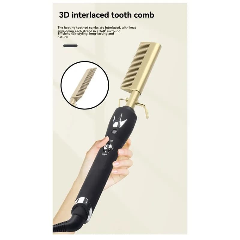 loVENDENCE VELOCE lo Hair plate comb with European plug, double voltage 110-220 V, 38 W Electrical styling tool for wet and dry use