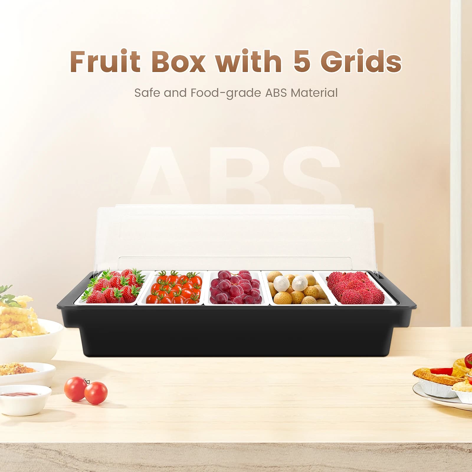 Dispenser for condiments Dressing boxes with lid ABS food container for food use Detachable design for fruit and vegetables