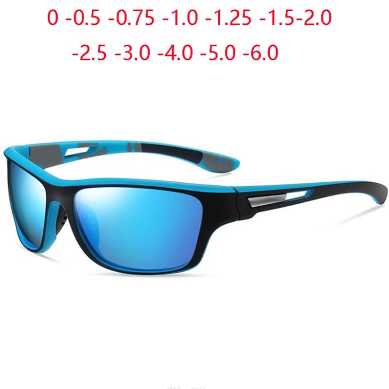 Outdoor Sport Square Myopia Sunglasses Men Polarized Fashion Anti-Glare Windbreak Prescription Sun Glasses 0 -0.5 -0.75 To -6.0