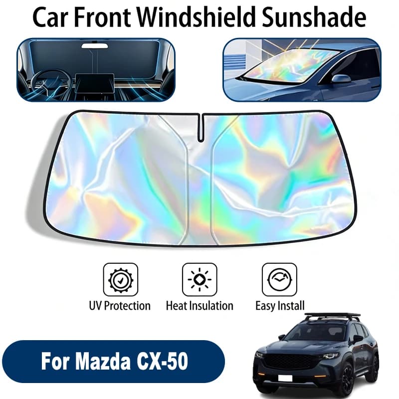 Parasole per parabrezza per Mazda CX-50, accessori pieghevoli per la protezione solare della finestra anteriore, riflettenti ai raggi UV