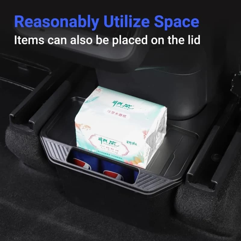 Rear Seat Storage Box for Tesla Model Y 2021-2024 Accessories TPE Rear Seat Storage Containers for Tesla Model Y 2024
