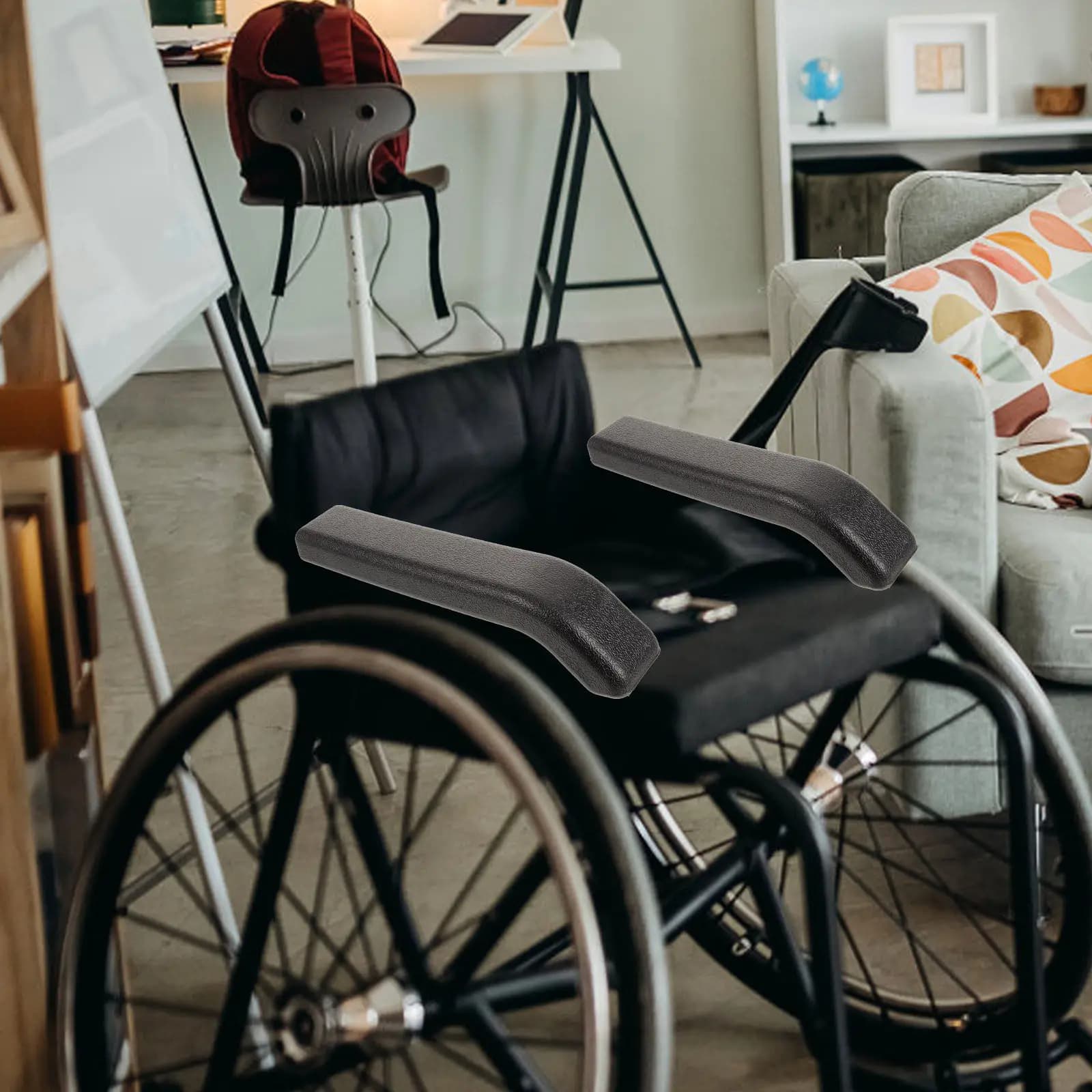 1 pair of wheel chair and swivel chair armrest bearings, universal armrest cushions, non-slip ABS comfort bearings