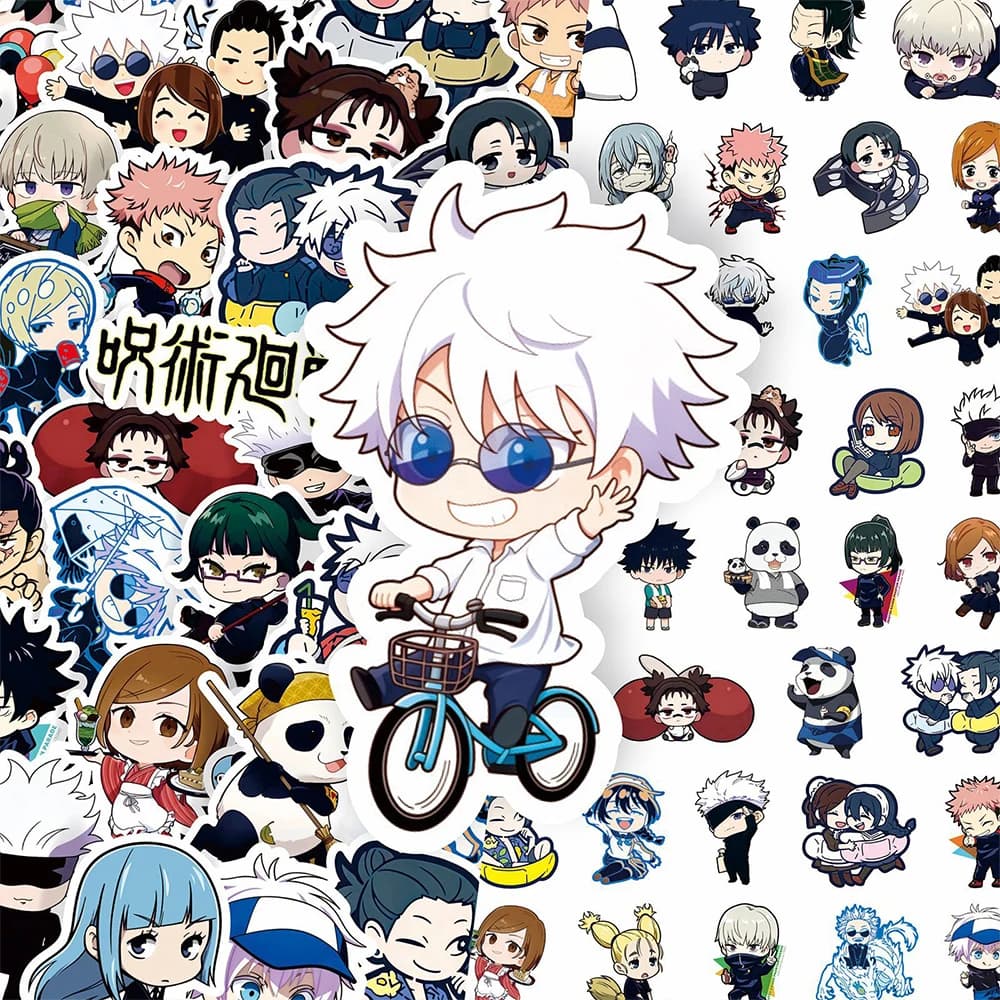 10/50/100pcs Kawaii Q Version Jujutsu Kaisen Anime Stickers Cute Gojo Satoru Cartoon Sticker Luggage Fridge Laptop Phone Decals