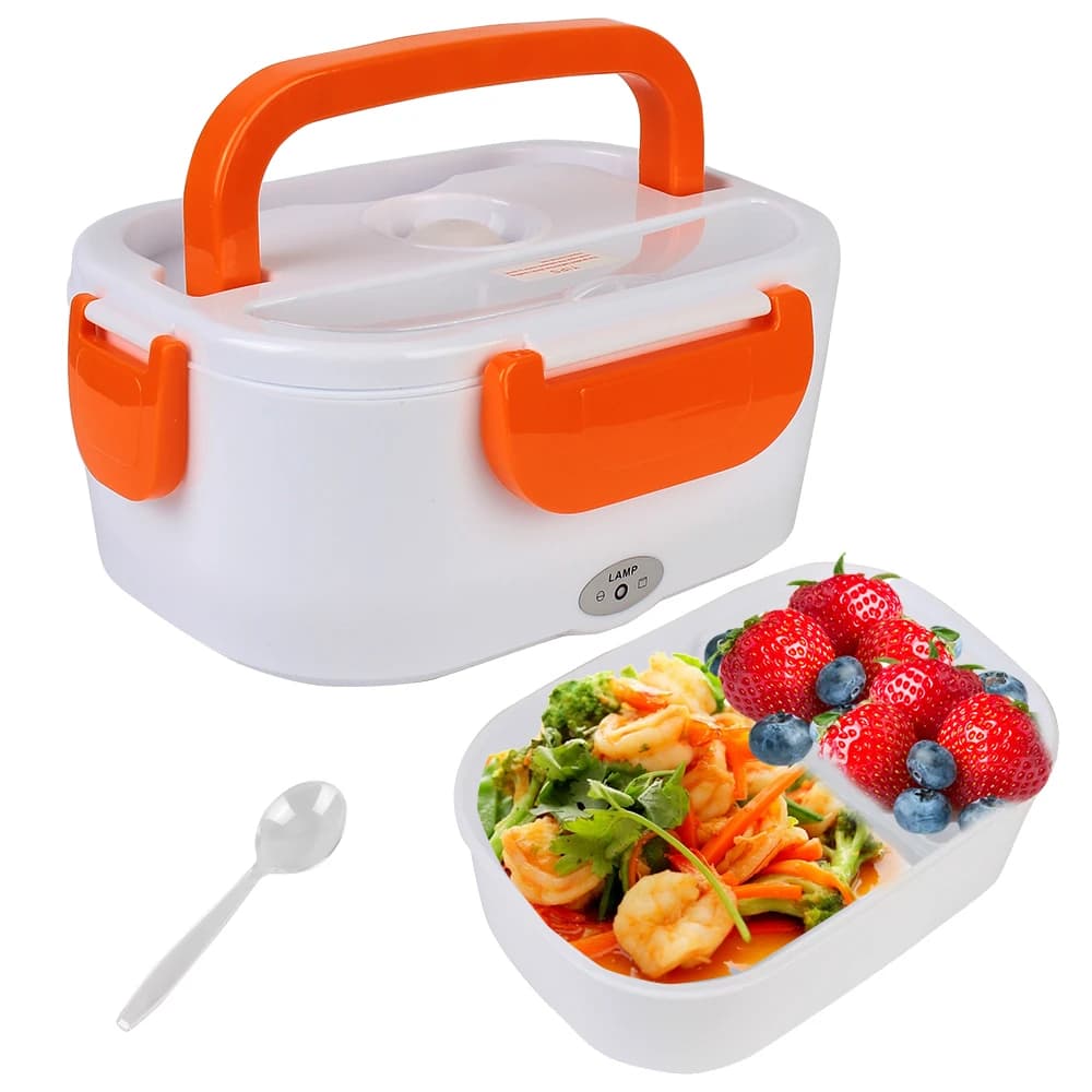 1pc scatola di pranzo riscaldata elettrica in acciaio inossidabile spina europea riscaldamento Bento Box contenitore scaldavivande per ufficio per auto portatile esterno