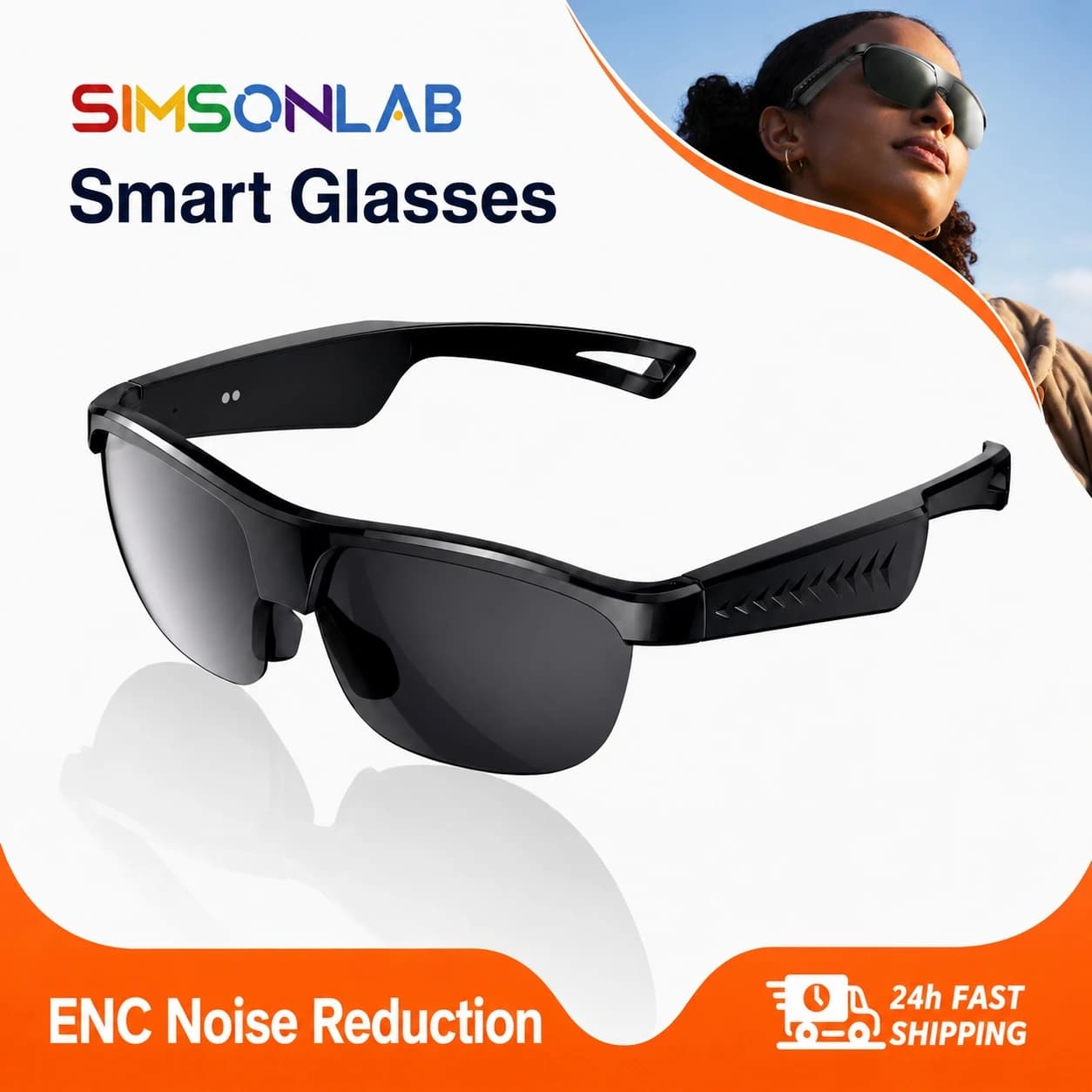 2026 New Lightweight Sport Smart Glasses Waterproof Bluetooth Calling Music Playback Eyewear for Outdoor Sports for iOS Android