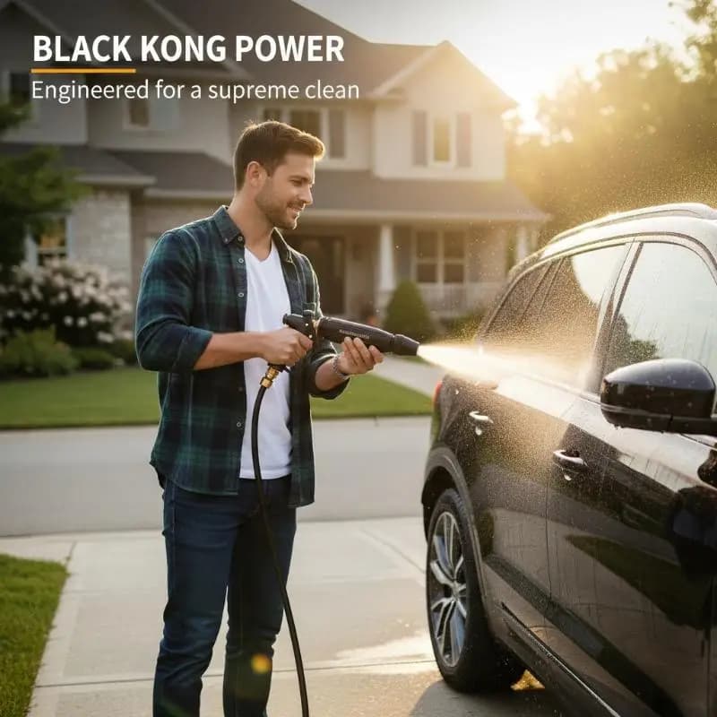 High Pressure Water Hose Nozzle Practical Booster Design 3 Spray Modes 1PC for Outdoor Deck Cleaning Car Washing Gardening