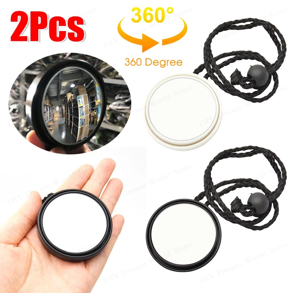 1/2PCS Specchietto retrovisore da 360 gradi con cordino Corda Specchio regolabile Diving Appeso Grotta Dive Barca Segnale di sicurezza Attrezzatura subacquea Eq
