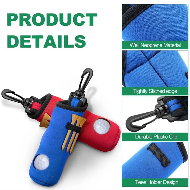 A29Z-Golf Tee Holder Pallina da golf Borsa da trasporto Custodia Porta pallina da golf Portachiavi Clip da cintura Accessori per regali da golf