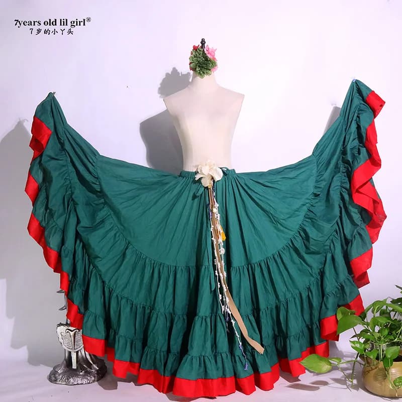 cotone Furlong Ming Go danza del ventre 4 strati 20 gonna di espansione CWW15