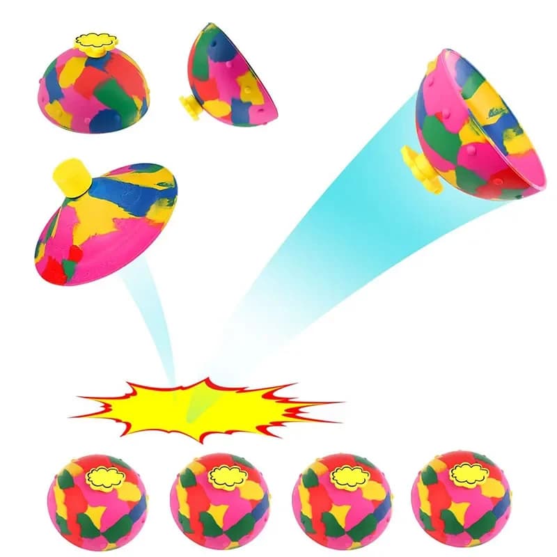 Hip Hop Salto Mezza Lato Palla Rimbalzante Antistress Agitarsi Giocattoli Per Bambini Divertimento All'aria Aperta Camouflage Spinning Rimbalzo Ciotola Punta Delle Dita Top Giocattolo