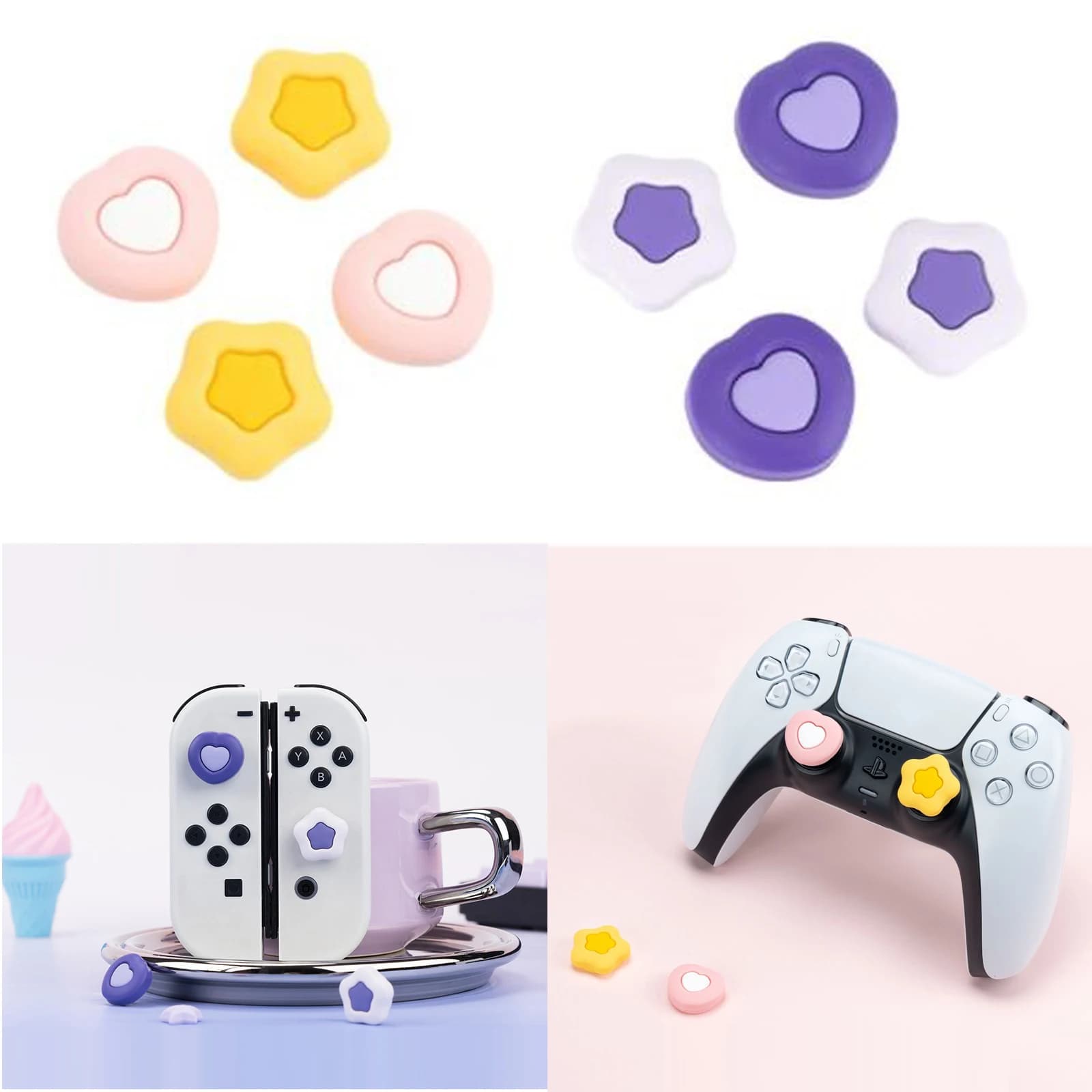 Sweety Love Silicone Thumb Stick Grip Cap Cover per Nintendo Switch 2/NS oled/Lite per Sony PS5 PS4 Pro Slim Xbox One Series X/S