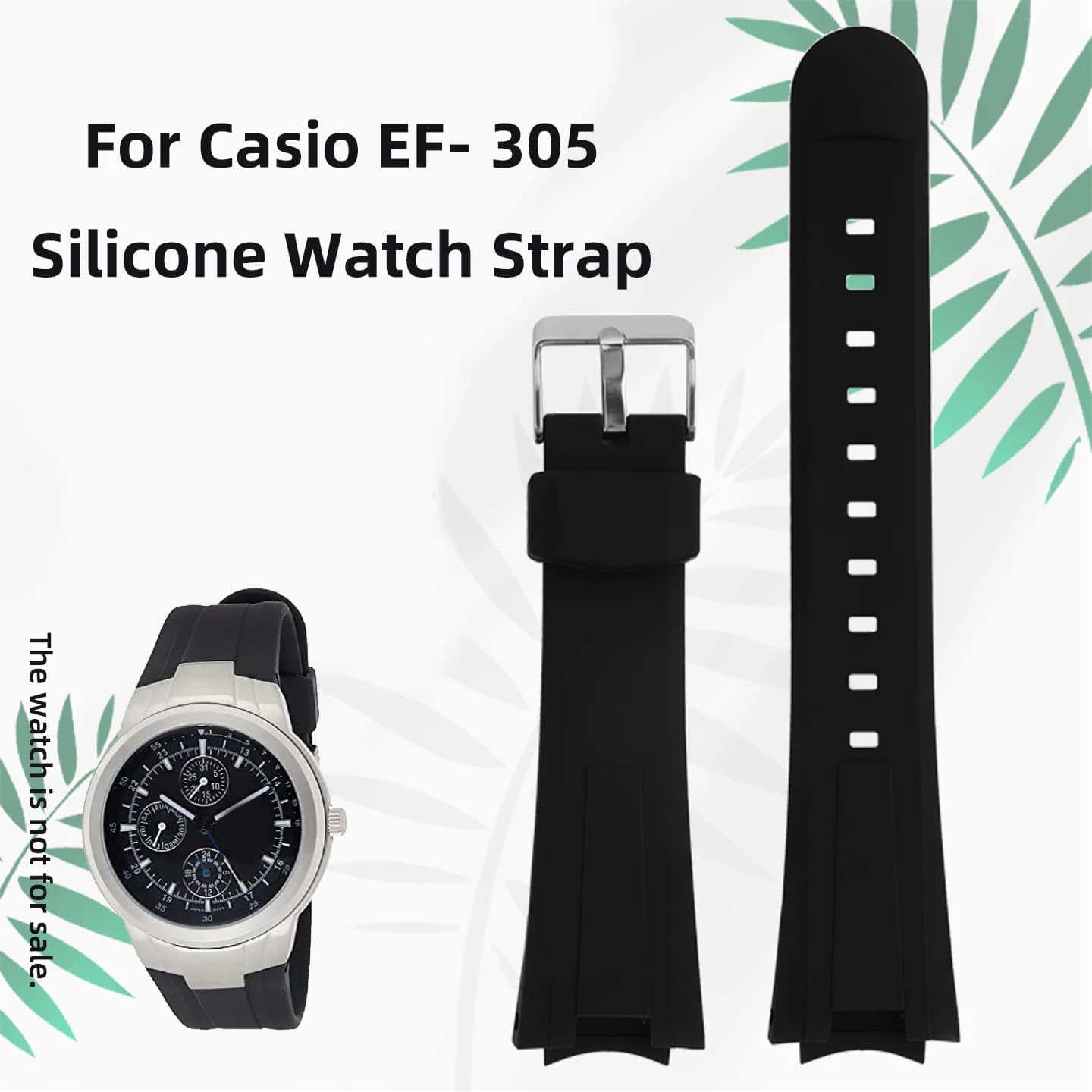 For Casio EDIFICE Series EAW-EF-305 Silicone Watch Strap ef305 Black Sports Waterproof Watch Band Men's Wristband Soft Belt