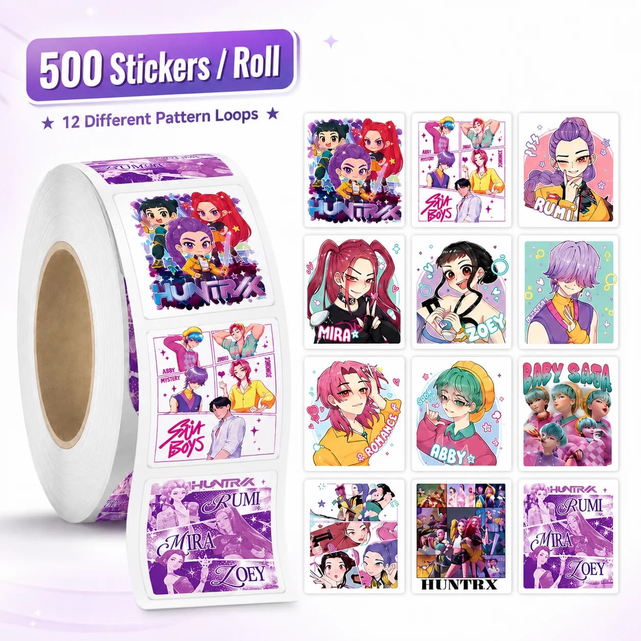 500 Adesivi Kpop Impermeabili per Scrapbook, Telefono, Valigie, Skateboard, Laptop, Bottiglie d'Acqua