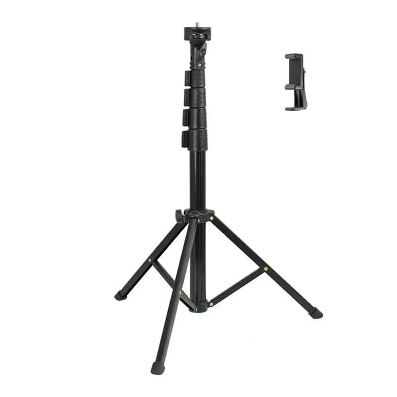 Treppiede Telescopico 1.6M per Telefono + Clip per Smartphone, Supporto Panoramico per Streaming Live, Sistema di Montaggio Leggero da Viaggio - BTFL
