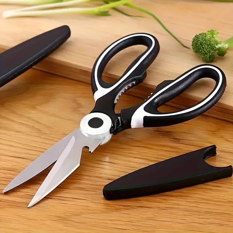 Multifunctional Heavy-Duty Stainless Steel Kitchen Scissors for Food - Ideal for Pizza And Salad Cutting
