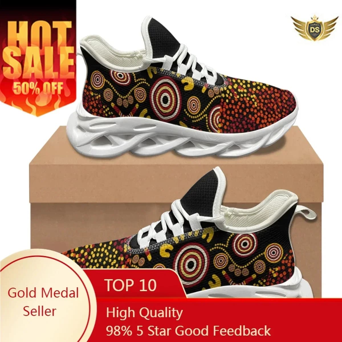 Australia Scarpe da ginnastica di design aborigeno Lucertola indigena Arte Casule Scarpe comode da passeggio Scarpe antiscivolo per le donne