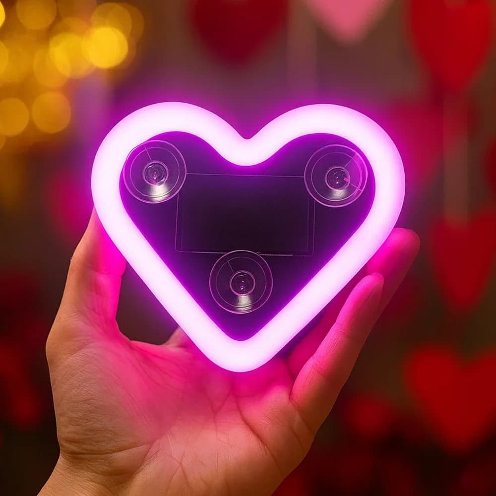 Heart Shape LED Light, Solar Powered, Environmental Decoration, USB Charging, Valentine's Day Gift Idea, Christmas, New Year, Interior Decoration for Car