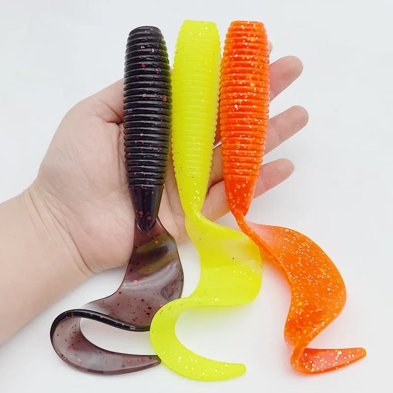 2 pezzi esche da pesca 165 mm/6,5 pollici/52 g esche artificiali morbide esche per basso attrezzatura da pesca a coda