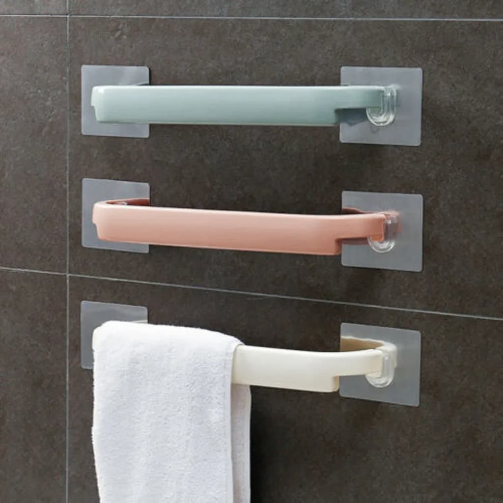 Household Towel Rack Wall Mounted Clothes Hanger Bathroom Self-adhesive Hanging Hanger Shelf Multifunction Hanging Rack
