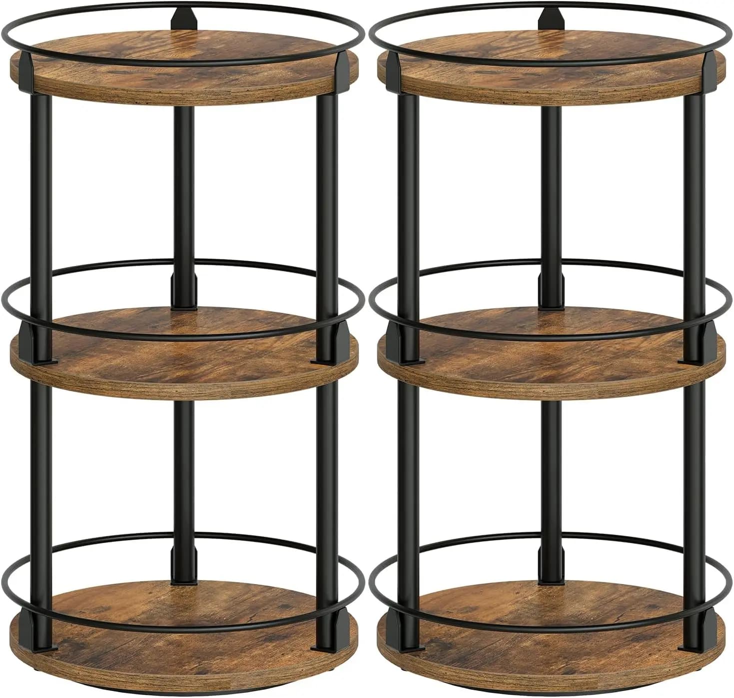 Portaspezie, set di 2 organizer girevoli Lazy Susan, organizer girevole a 3 livelli per armadietto, compatto e