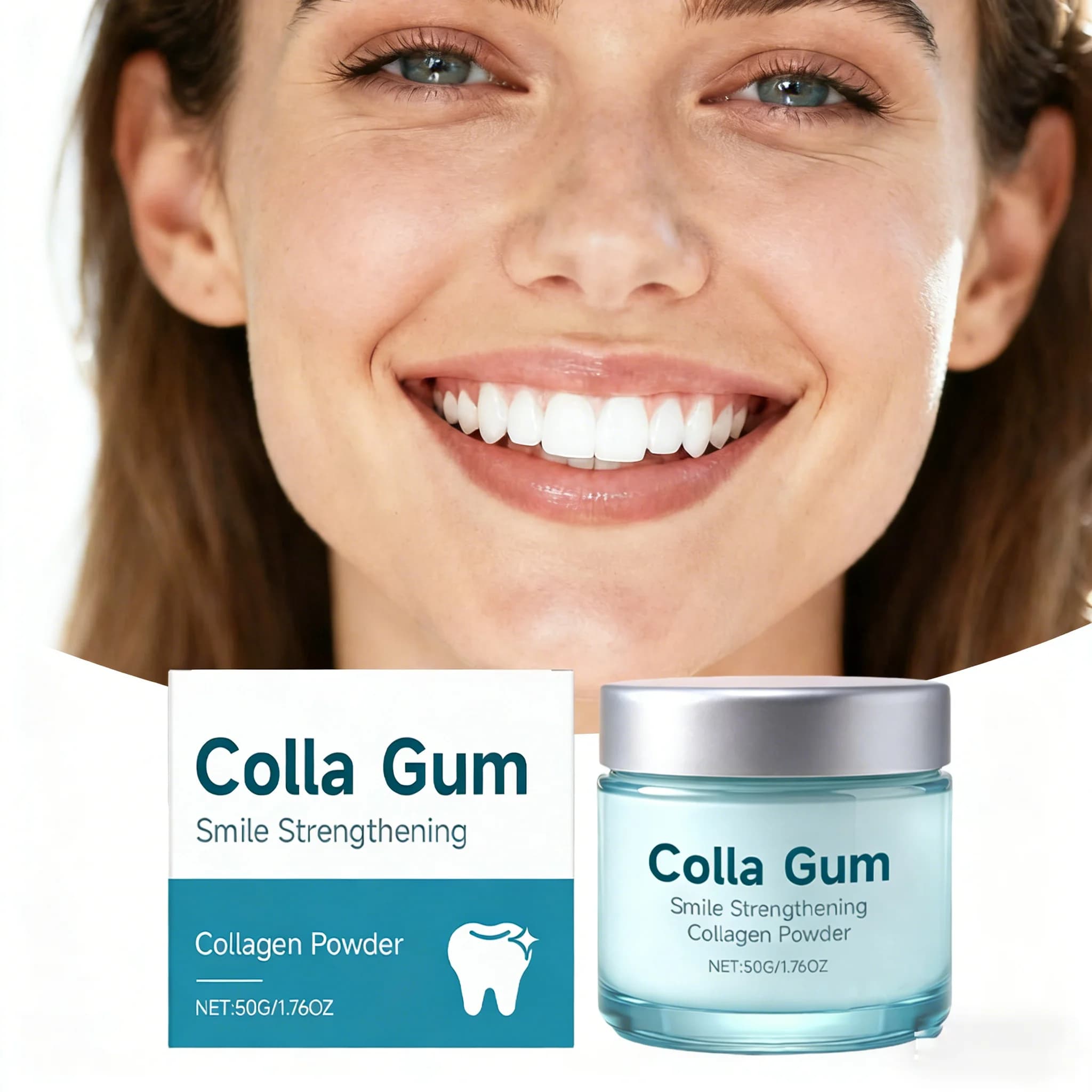 Powder Dentifricia al Collagen per Ripara Gengive e Smalto, Alleviare Allergie Dentali, Carie, Cleaning Deep, Hydrossiapatite, Whitening