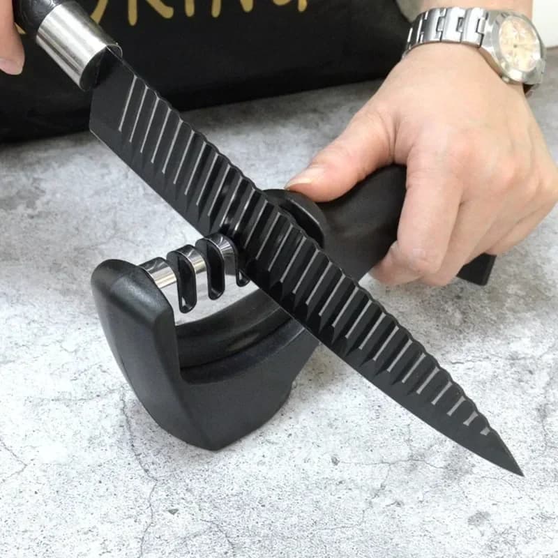 Affilacoltelli 3 fasi Pietra per affilare la cucina Acciaio al tungsteno e ceramica Coltelli da cucina Accessori Strumento