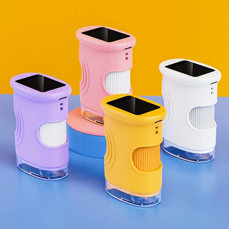 Microscopio Tascabile 1000X per Bambini con Schermo 4K da 2.0", Digitale, Ricaricabile, Portatile, Giocattolo Scientifico Educativo
