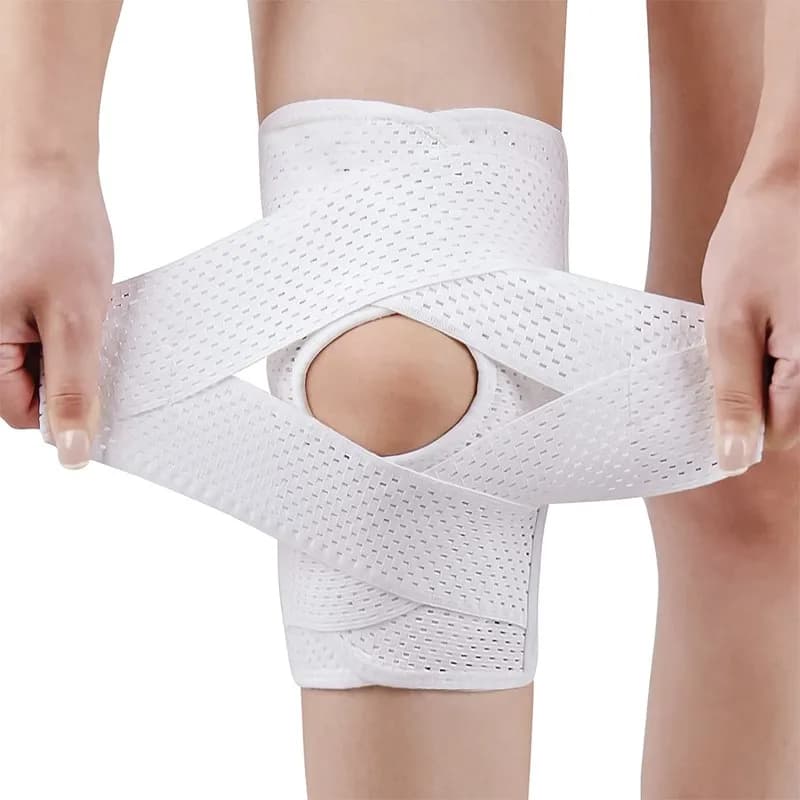 Protezione traspirante del ginocchio con staffa per l'articolazione del ginocchio con stabilizzatore laterale Staffa per l'articolazione del ginocchio traspirante e regolabile
