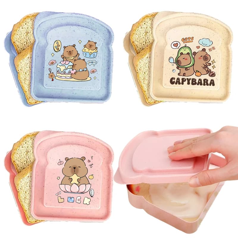 Portable Sandwich Bento Box Silicone Toasted Bread Box Office School Lunch Outdoor Food Container Gift