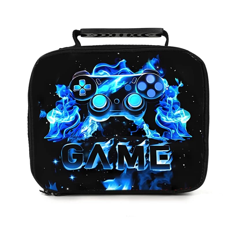 Borsa Termica per Pranzo con Design Graffiti di Controller di Videogiochi, Regalo Ideale per Ragazzi e Ragazze, Bento Scolastico 2D per Bambini