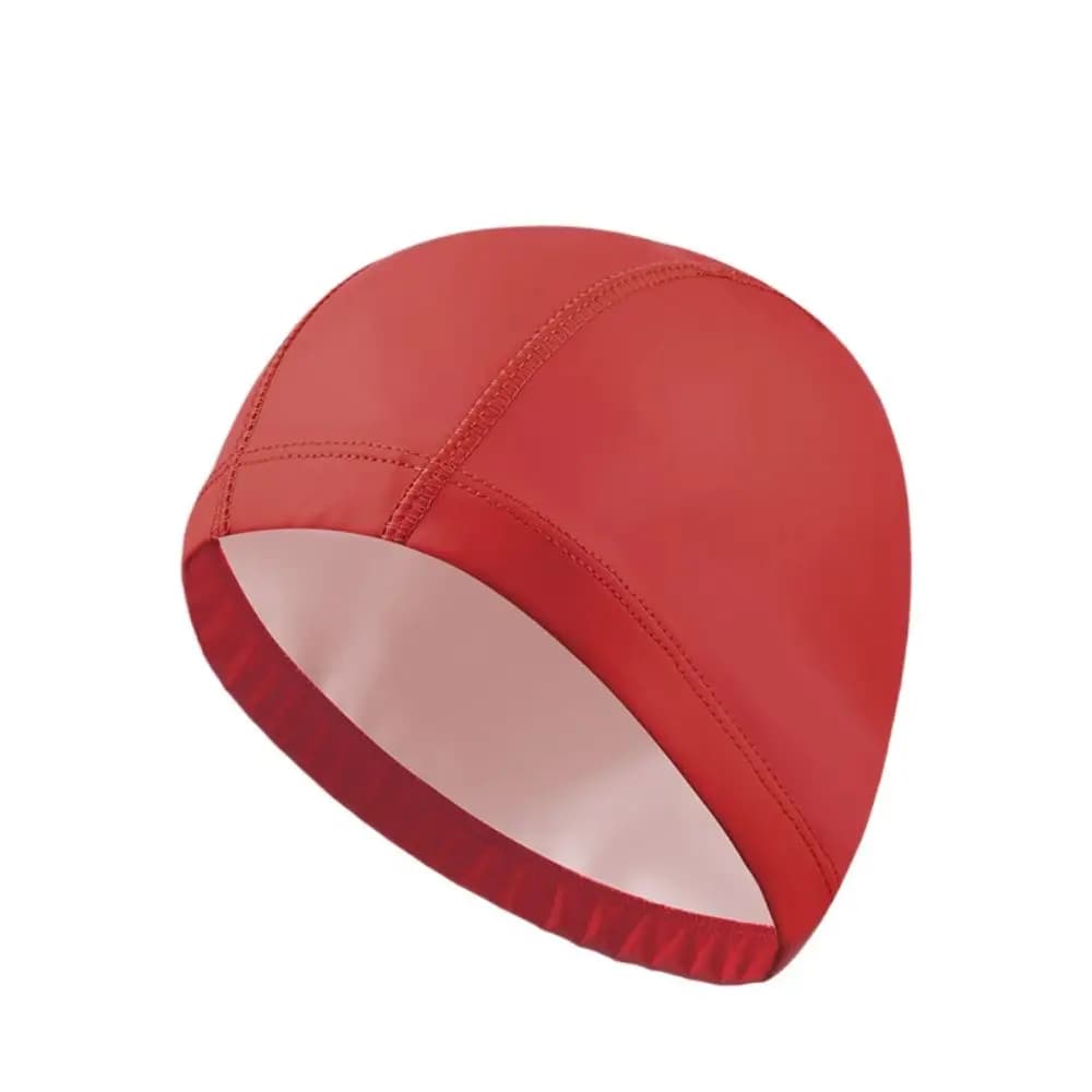 PU PU Fabric Swimming Cap Waterproof Protect Ears Waterproof Swim Pool Hat Plus Size Long Hair Available Long Hair Swimming Hat