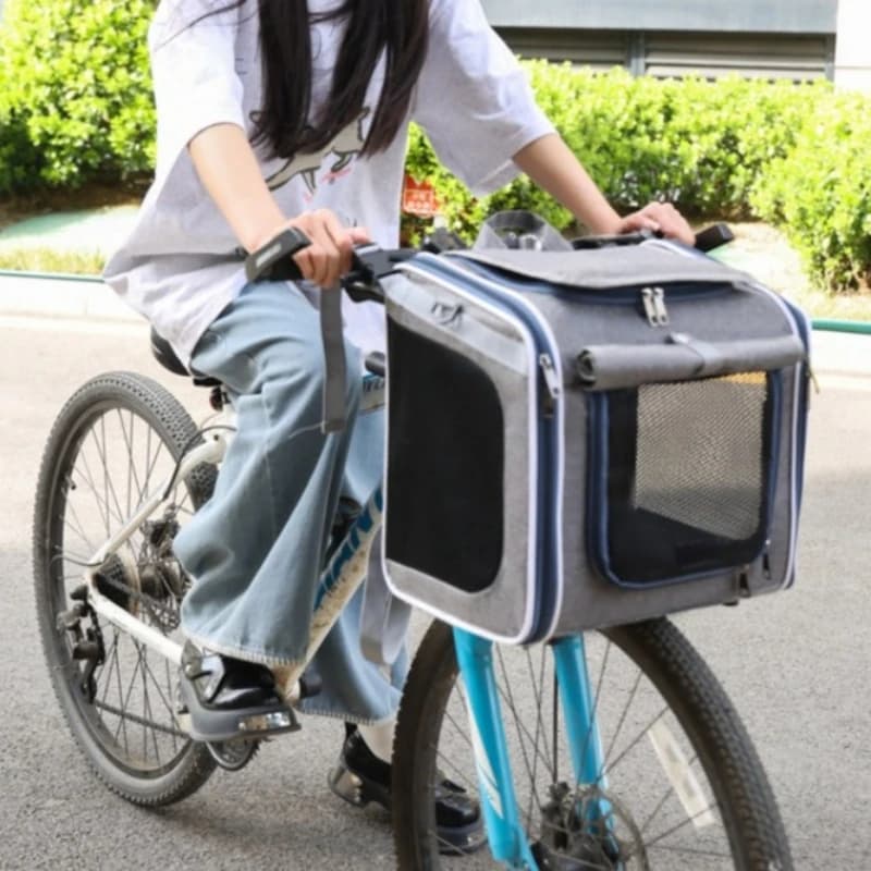 Zaino Trasportino Portatile per Animali Domestici, Borsa da Viaggio a Mano, Seggiolino Auto, Borsa a Rete per Bicicletta, Borsa Pieghevole per Gatti e Cani, Accessori per Animali da Esterno
