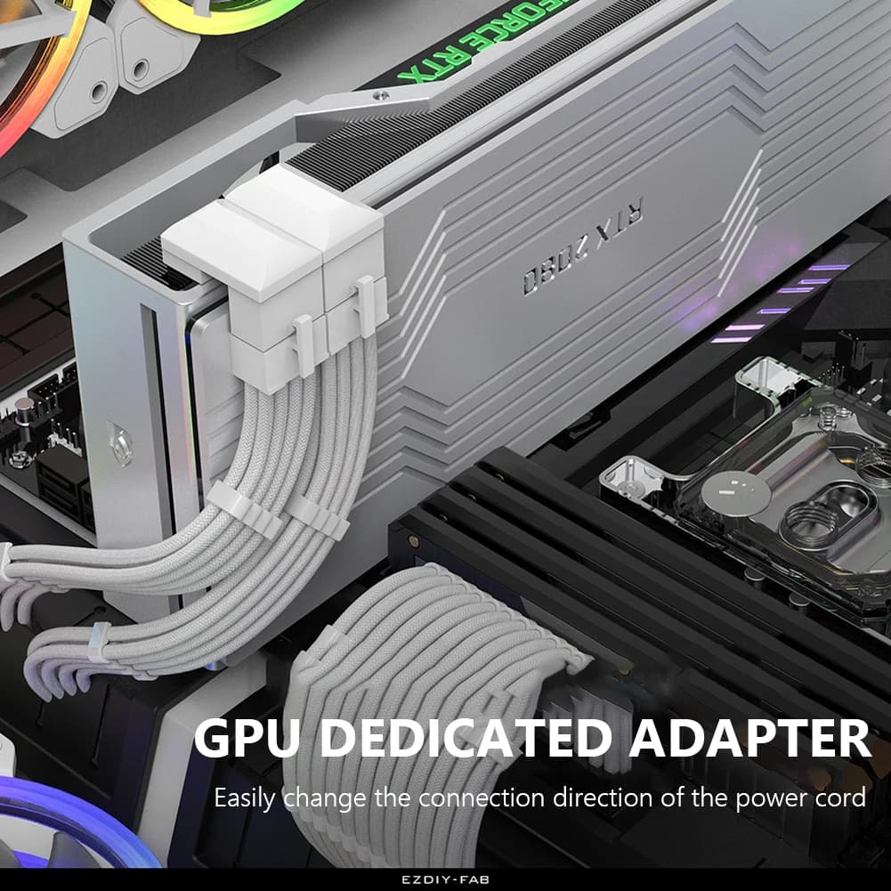 Cavi di ricambio angolati ATX da 8 pin femmina a 8 pin maschio per la gestione delle porte e accessori per GPU desktop