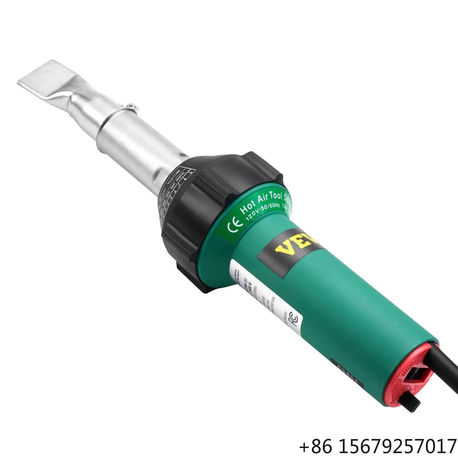 1600W Hot Air Plastic Welder PVC TPO Vinyl 11 Accessories Heat Gun Torch 230V 50/60Hz D0100HRI6S8