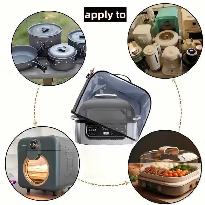 Durable Waterproof Air Fryer Grill Dust Cover Hood With Storage Pockets Household Toaster Kitchen Dust Cap