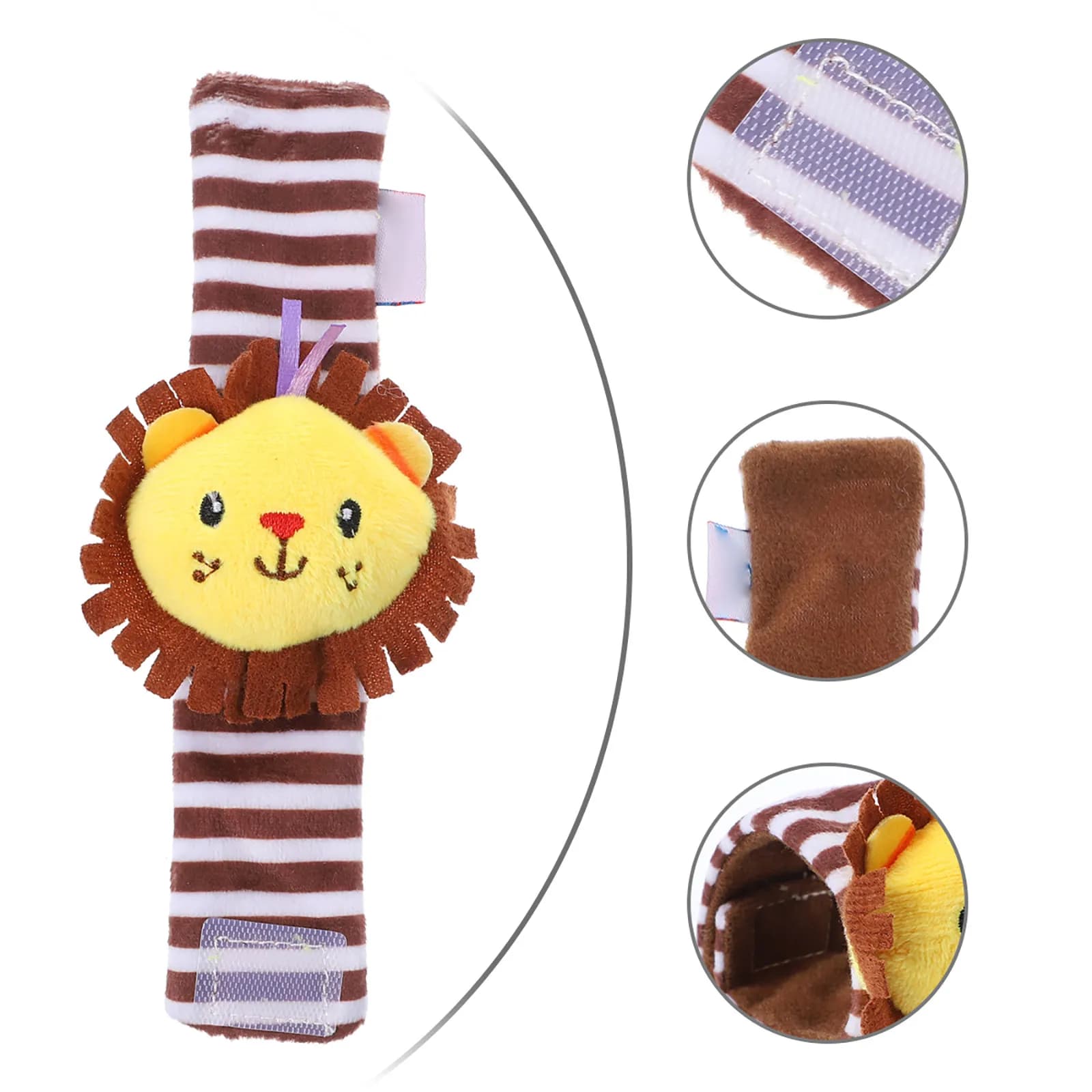 1Pcs Lion Wristband Rattle Baby Wrist Bell Educational Developmental Infant Animal Rattle Socks Cartoon Wrist Bell Band