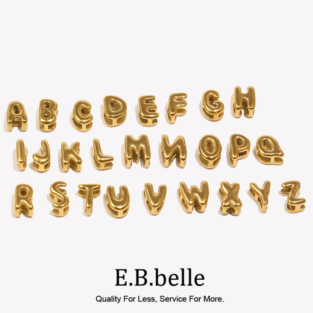 EBbelle PVD placcato Mini 26 lettere pendenti con ciondoli in acciaio inossidabile fatti a mano gioielli fai da te bracciale collana accessori