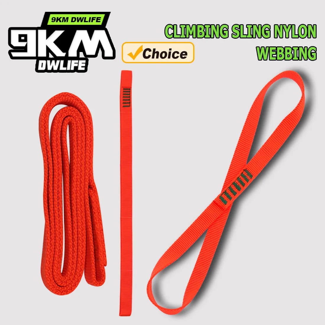 Runner per imbracatura da arrampicata in nylon 9KM 1-3 pezzi 16mm 22KN Forza per arrampicata a dondolo Discesa in corda doppia Montainazione Ancoraggio Certificato UIAA