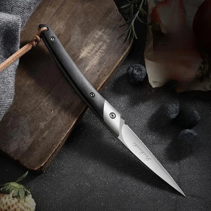 Coltello pieghevole professionale mini coltello in acciaio D2, coltello da cucina accessorio da cucina coltello affilato artistico coltello da frutta portatile artigianale