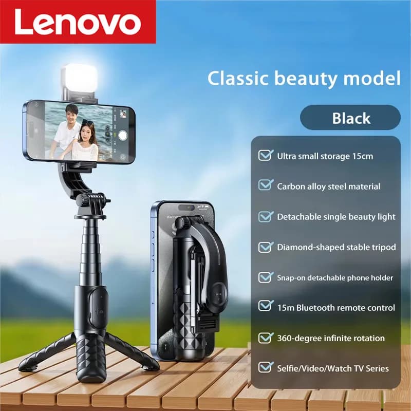 New Mini Selfie Stick with Fold-Out Tripod Rotating Handheld Portable Smartphone Live Streaming Mount Travel-Friendly